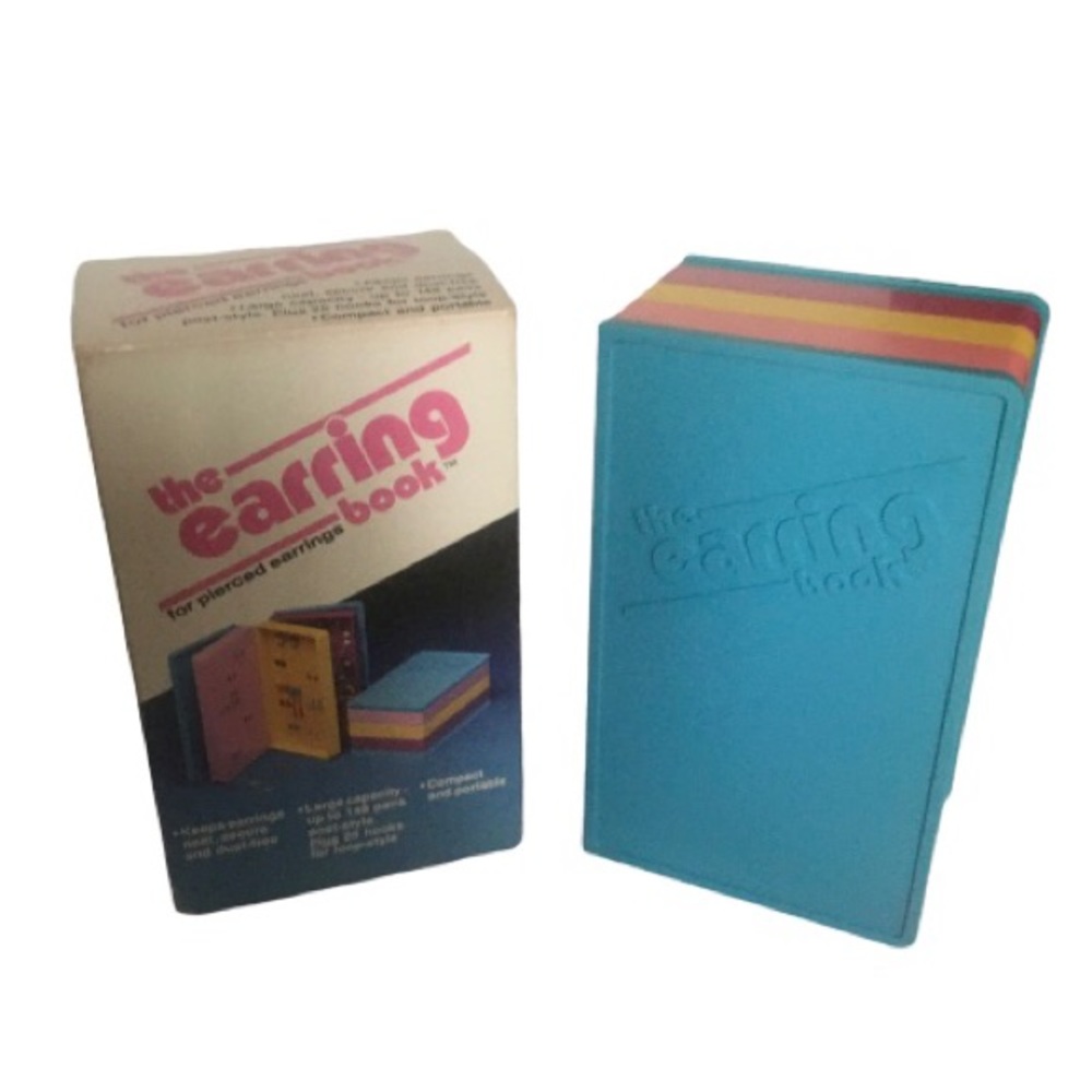 Vintage 1980s The Earring Book Hard Jewelry Case